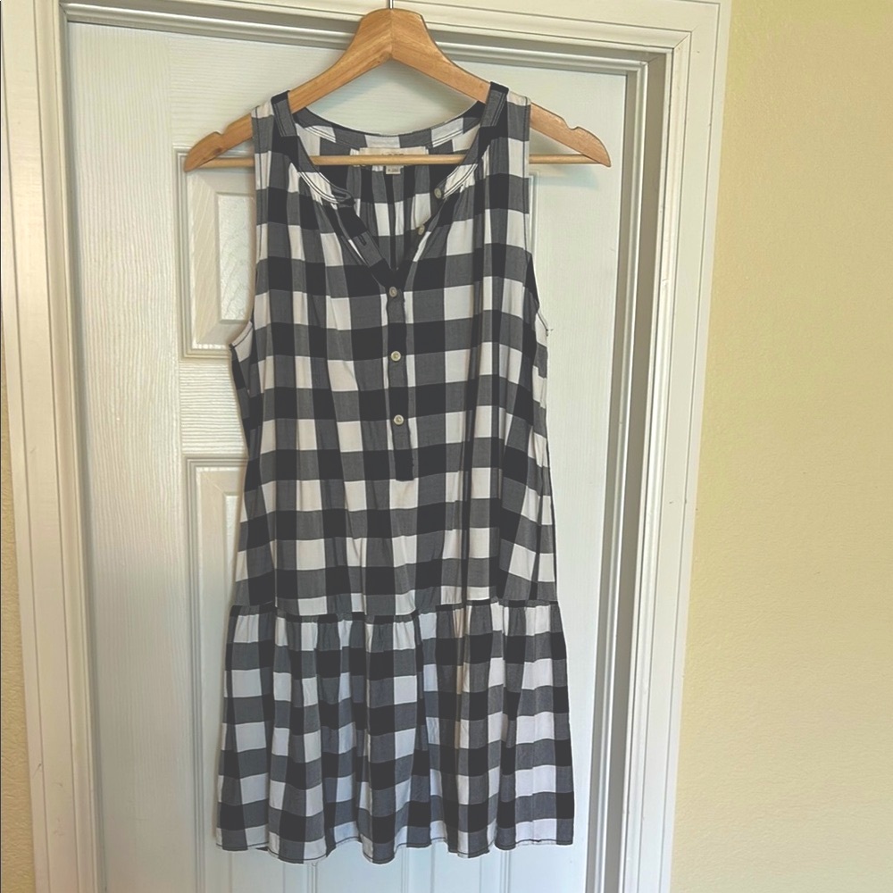 LOFT Navy and White Checkered Dress - Picture 2 of 6